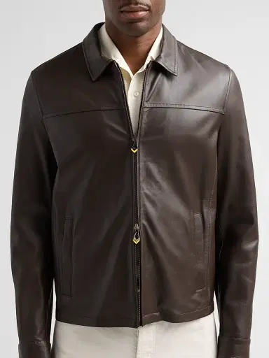 Sartorio Napoli Men's Leather Zip-Front Jacket - Brown | Thumbnail 5 Sartorio Napoli Men's Leather Zip-Front Jacket - Brown | Thumbnail 5