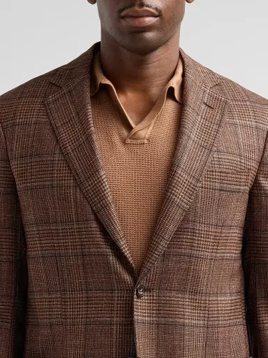 Sartorio Napoli Men's Plaid Wool-Silk Sport Coat - Brown - Size 40 | Thumbnail 5