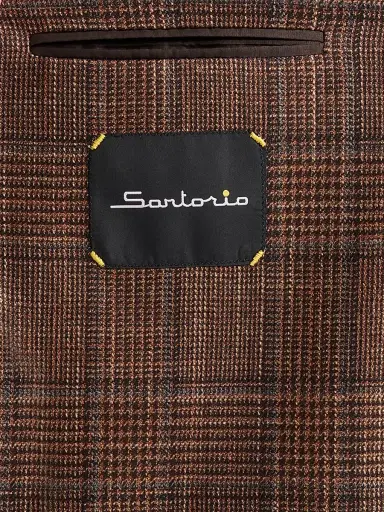 Sartorio Napoli Men's Plaid Wool-Silk Sport Coat - Brown - Size 40 | Thumbnail 6