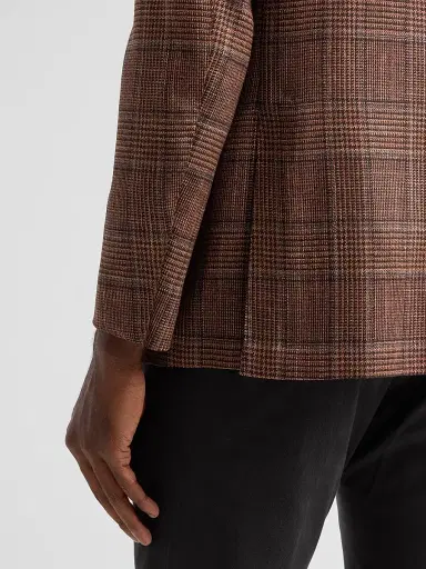 Sartorio Napoli Men's Plaid Wool-Silk Sport Coat - Brown - Size 40 | Thumbnail 8