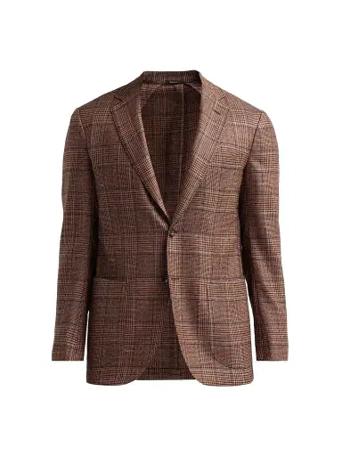 Sartorio Napoli Men's Plaid Wool-Silk Sport Coat - Brown - Size 40 | Thumbnail 1