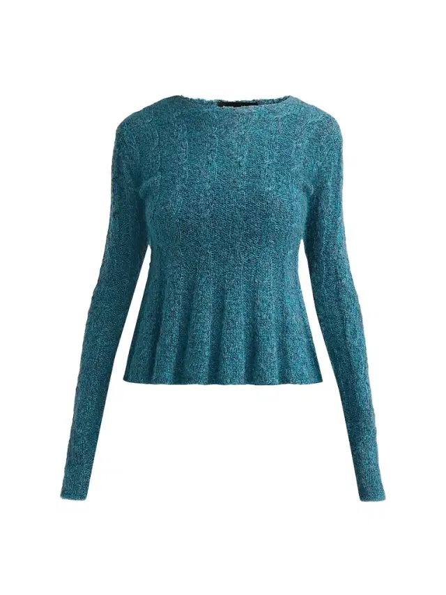 Proenza Schouler Women's Joelle Looped Mohair-Blend Top - Blue Multi