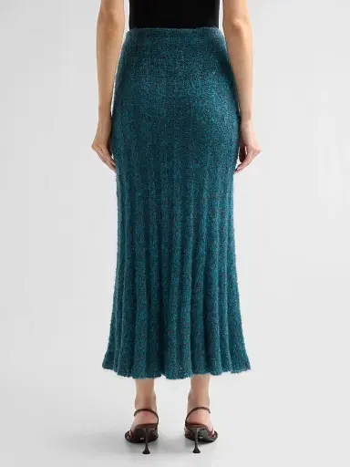 Proenza Schouler Women's Joelle Looped Mohair-Blend Midi Skirt - Blue Multi | Thumbnail 3