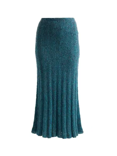 Proenza Schouler Women's Joelle Looped Mohair-Blend Midi Skirt - Blue Multi | Thumbnail 1
