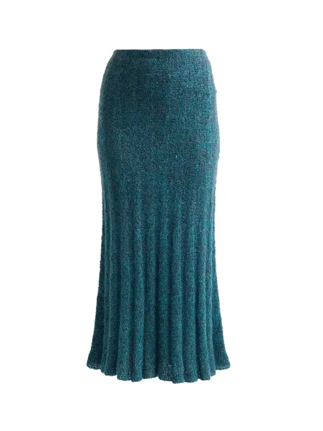 Proenza Schouler Women's Joelle Looped Mohair-Blend Midi Skirt - Blue Multi