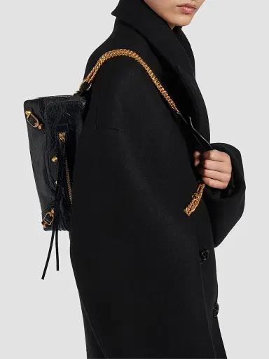 Balenciaga Women's Le City Clutch with Chain - Black | Thumbnail 3