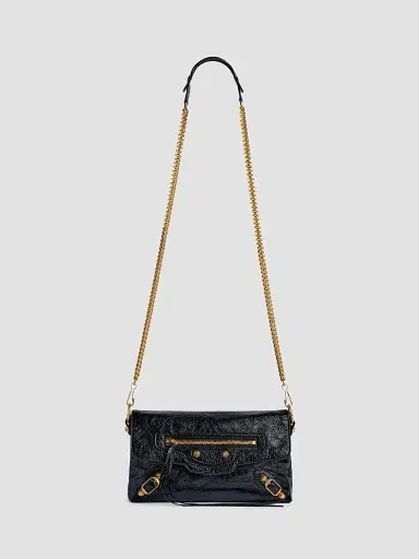 Balenciaga Women's Le City Clutch with Chain - Black | Thumbnail 7