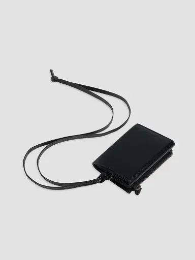 Balenciaga Men's Le City Trifold Wallet on Strap - Black | Thumbnail 2