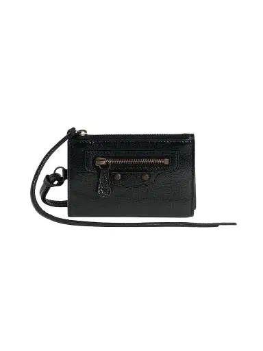 Balenciaga Men's Le City Trifold Wallet on Strap - Black | Thumbnail 1