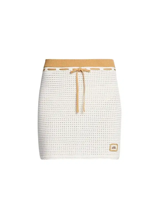 Casablanca Women's Perforated-Cotton Knit Drawstring Miniskirt - White