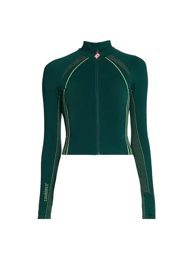 Casablanca Women's Seamless Performance Zip Up Jacket - Green