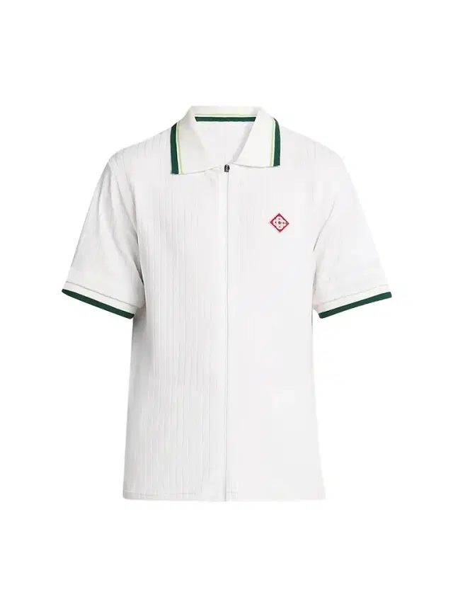Casablanca Men's Velour Zip-Front Shirt - Bright White