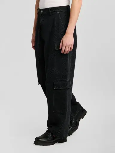 Casablanca Men's Monogram Cargo Jeans - Black - Size 40 | Thumbnail 4