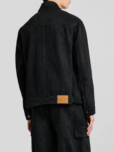 Casablanca Men's Monogram Full-Zip Denim Jacket | Thumbnail 3