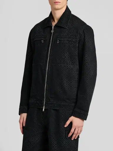 Casablanca Men's Monogram Full-Zip Denim Jacket | Thumbnail 4