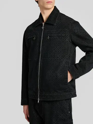 Casablanca Men's Monogram Full-Zip Denim Jacket | Thumbnail 5
