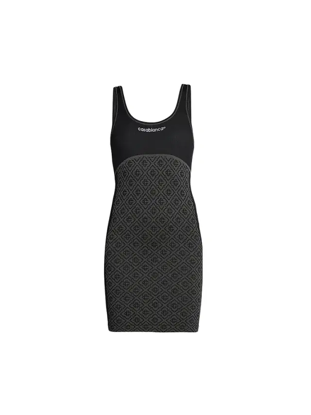 Casablanca Women's Monogram Seamless Scoopneck Minidress - Grey