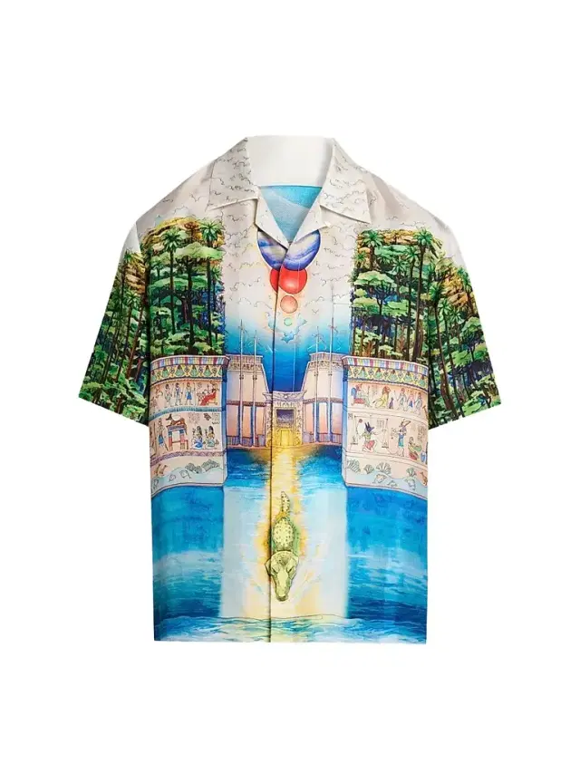 Casablanca Men's Trompe L'Oeil Camp Shirt - Size XXXL