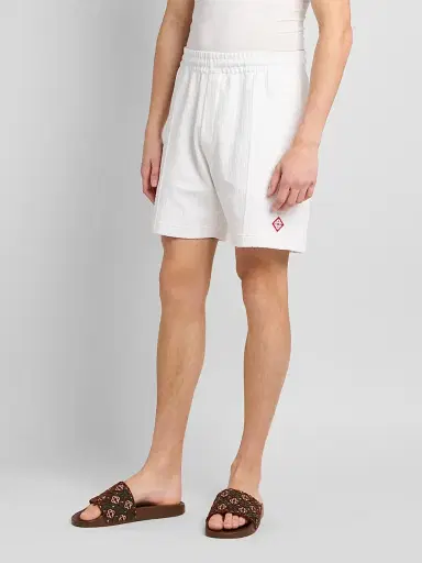 Casablanca Men's Velour Rib-Knit Shorts - Bright White | Thumbnail 4