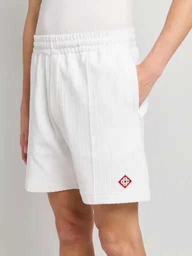 Casablanca Men's Velour Rib-Knit Shorts - Bright White | Thumbnail 5