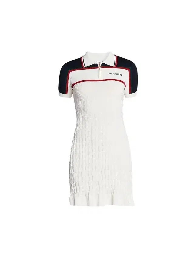 Casablanca Women's Logo Cable-Knit Tennis Minidress - White Navy