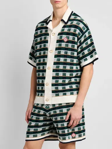 Casablanca Men's Mosaic Cotton Knit Shirt | Thumbnail 4 Casablanca Men's Mosaic Cotton Knit Shirt | Thumbnail 4