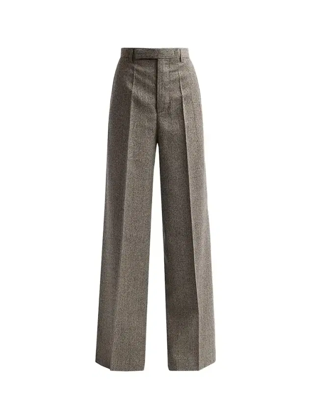 Rick Owens Women's Wide-Leg Tailored Wool Pants - Grey Melange
