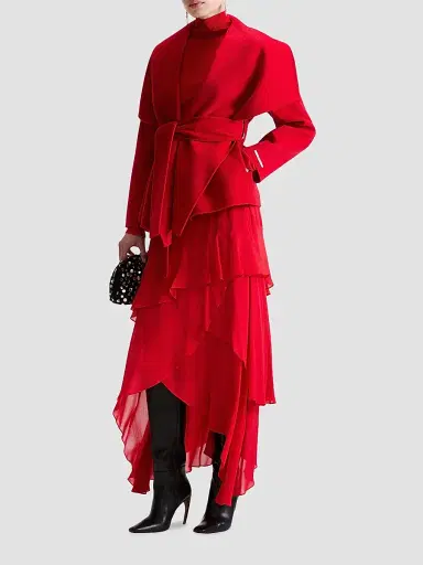 Marella Women's Slim Fit Polo Neck Jumper - Red | Thumbnail 2