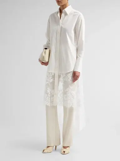 Zimmermann Women's Valiant Lace Cotton Tunic Shirt - Ivory - Size 8 | Thumbnail 4