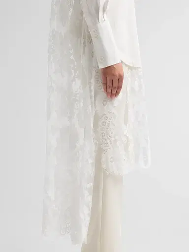 Zimmermann Women's Valiant Lace Cotton Tunic Shirt - Ivory - Size 8 | Thumbnail 5