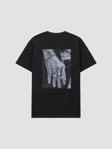 RTA Men's Curva Ultra Liam Cotton T-Shirt - Black Mafia Hand | Thumbnail 2