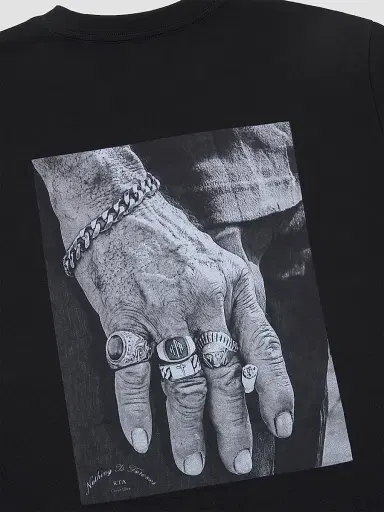 RTA Men's Curva Ultra Liam Cotton T-Shirt - Black Mafia Hand | Thumbnail 4