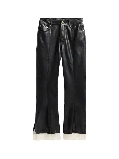 Cinq à Sept Women's Roxie Maisie Lace-Cuff Faux Leather Pants - Black | Thumbnail 1