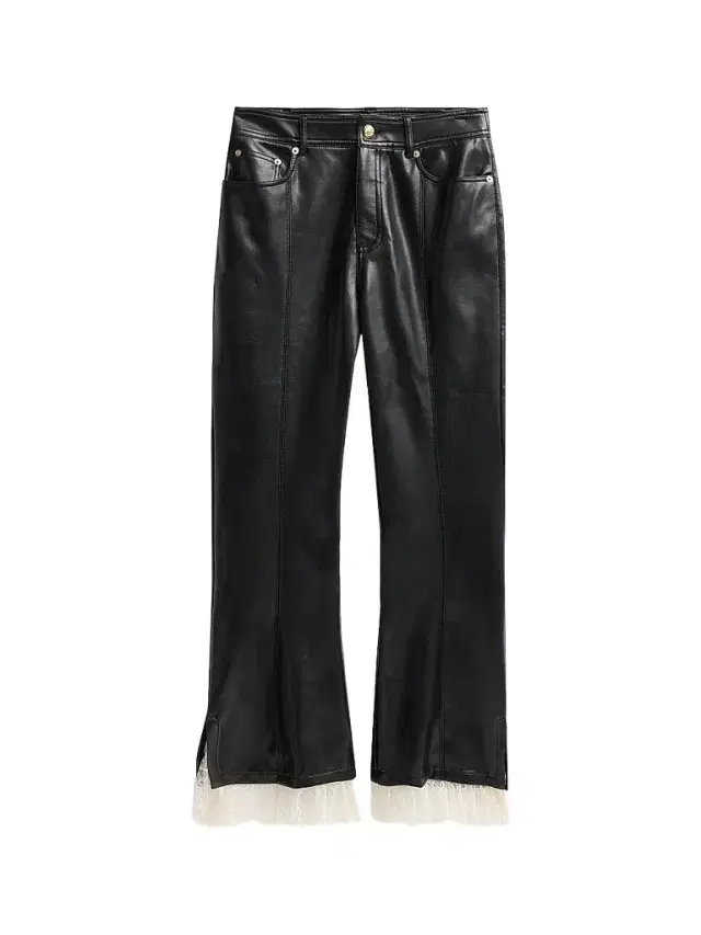 Cinq à Sept Women's Roxie Maisie Lace-Cuff Faux Leather Pants - Black