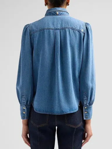 Cinq à Sept Women's Adair Denim Top - Ciel | Thumbnail 3