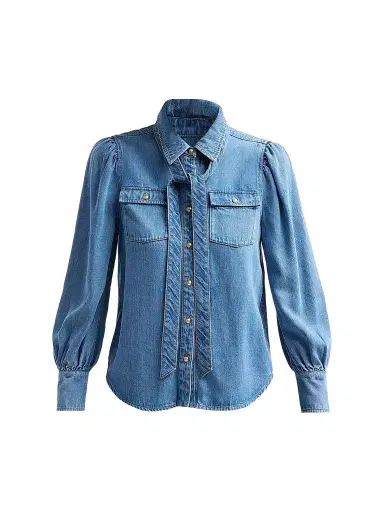 Cinq à Sept Women's Adair Denim Top - Ciel | Thumbnail 1
