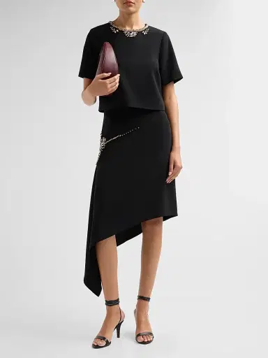 Cinq à Sept Women's Adona Crystal-Embellished Top - Black | Thumbnail 2