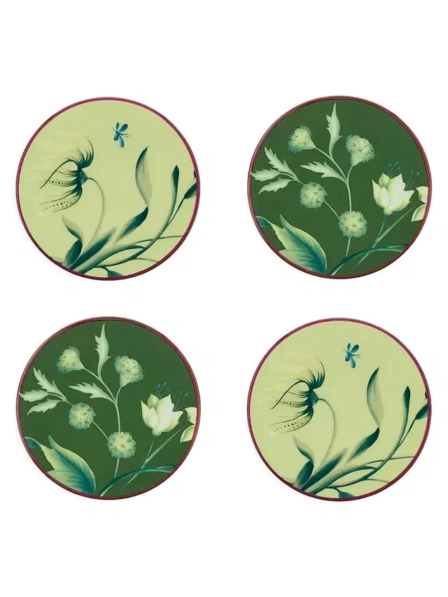 GINORI 1735 Florenza 4-Piece Porcelain Coaster Set - Open