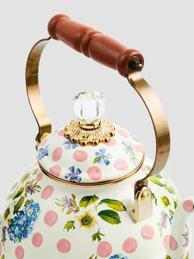 MacKenzie-Childs Wildflowers Pink Large Tea Kettle | Thumbnail 2