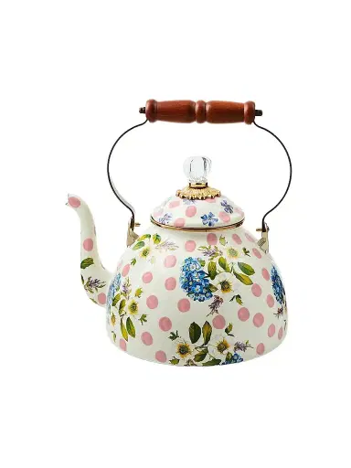 MacKenzie-Childs Wildflowers Pink Large Tea Kettle | Thumbnail 1