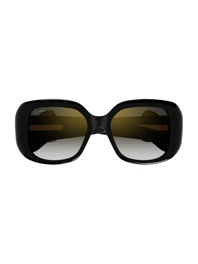 Cartier Women's 54MM Acetate Square Sunglasses - Black Grey Gradient