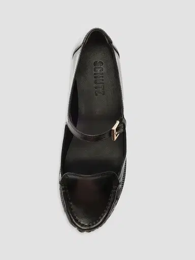 Schutz Women's Tyla Leather Mary Jane Loafers - Black | Thumbnail 4