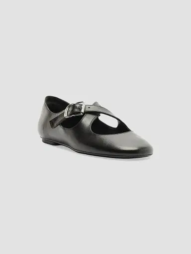 Schutz Women's Molly Leather Ballet Flats - Black | Thumbnail 2