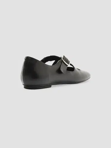 Schutz Women's Molly Leather Ballet Flats - Black | Thumbnail 3