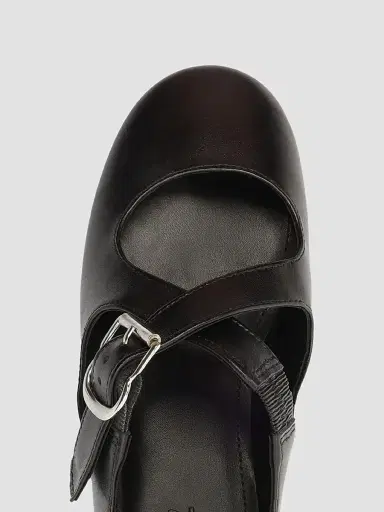 Schutz Women's Molly Leather Ballet Flats - Black | Thumbnail 5