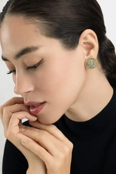 CAROL KAUFFMANN Blue Topaz Explosion Earrings | Thumbnail 2 CAROL KAUFFMANN Blue Topaz Explosion Earrings | Thumbnail 2