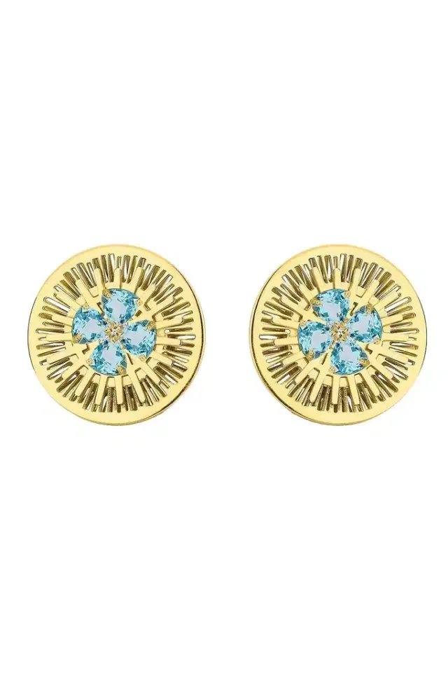 CAROL KAUFFMANN Blue Topaz Explosion Earrings