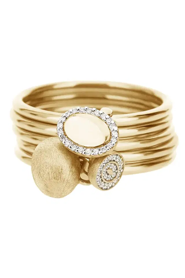 NANIS Diamond Multi Boules Three Band Ring