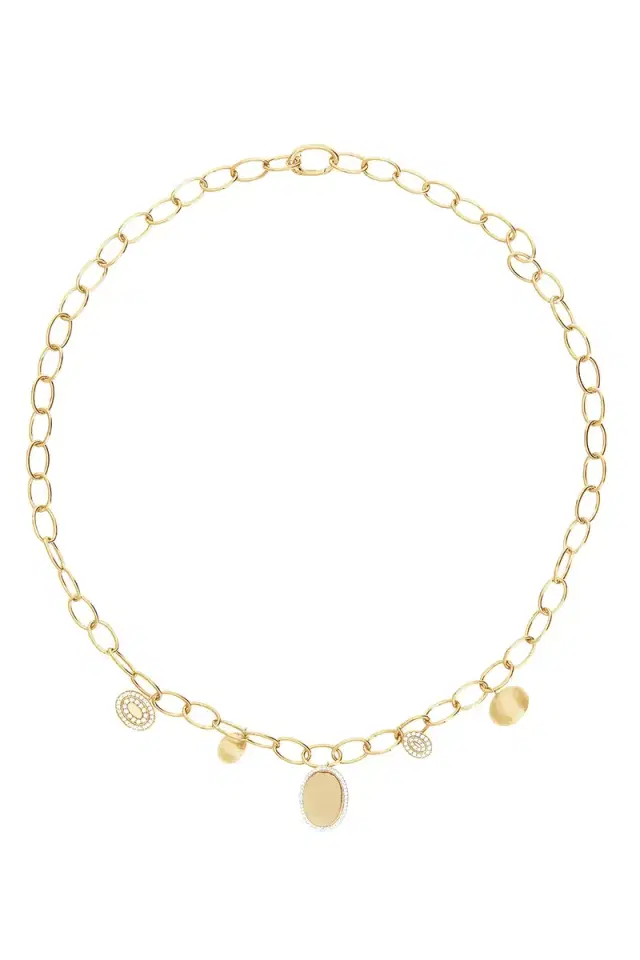 NANIS Diamond Alternating Boule Link Sway Necklace