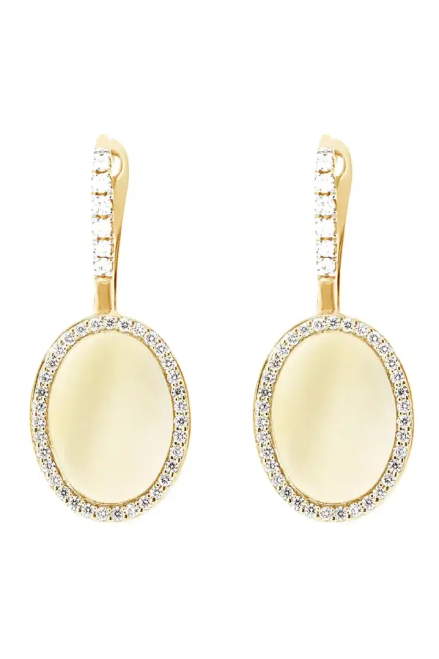 NANIS Diamond Halo Sway Circle Drop Earrings